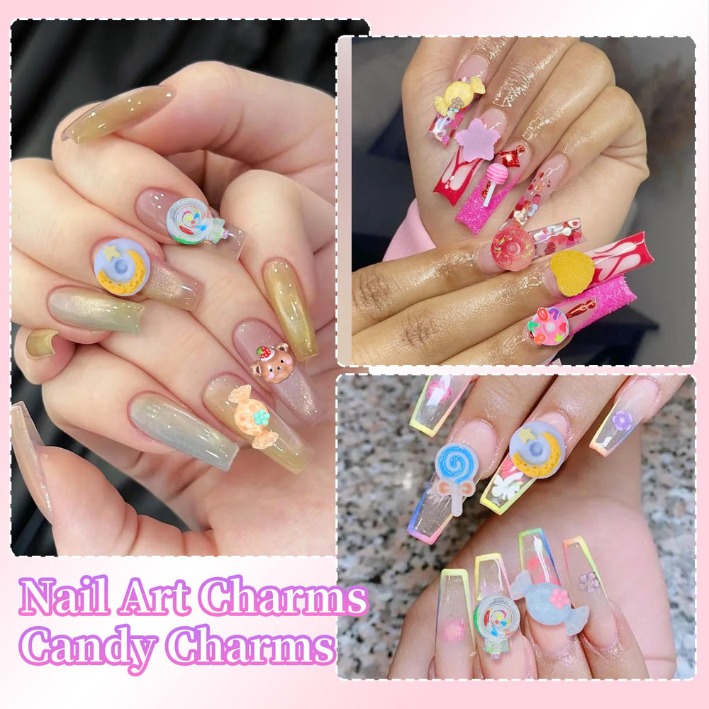 Tatiwoo 3D candy nail charms star design for sparkle