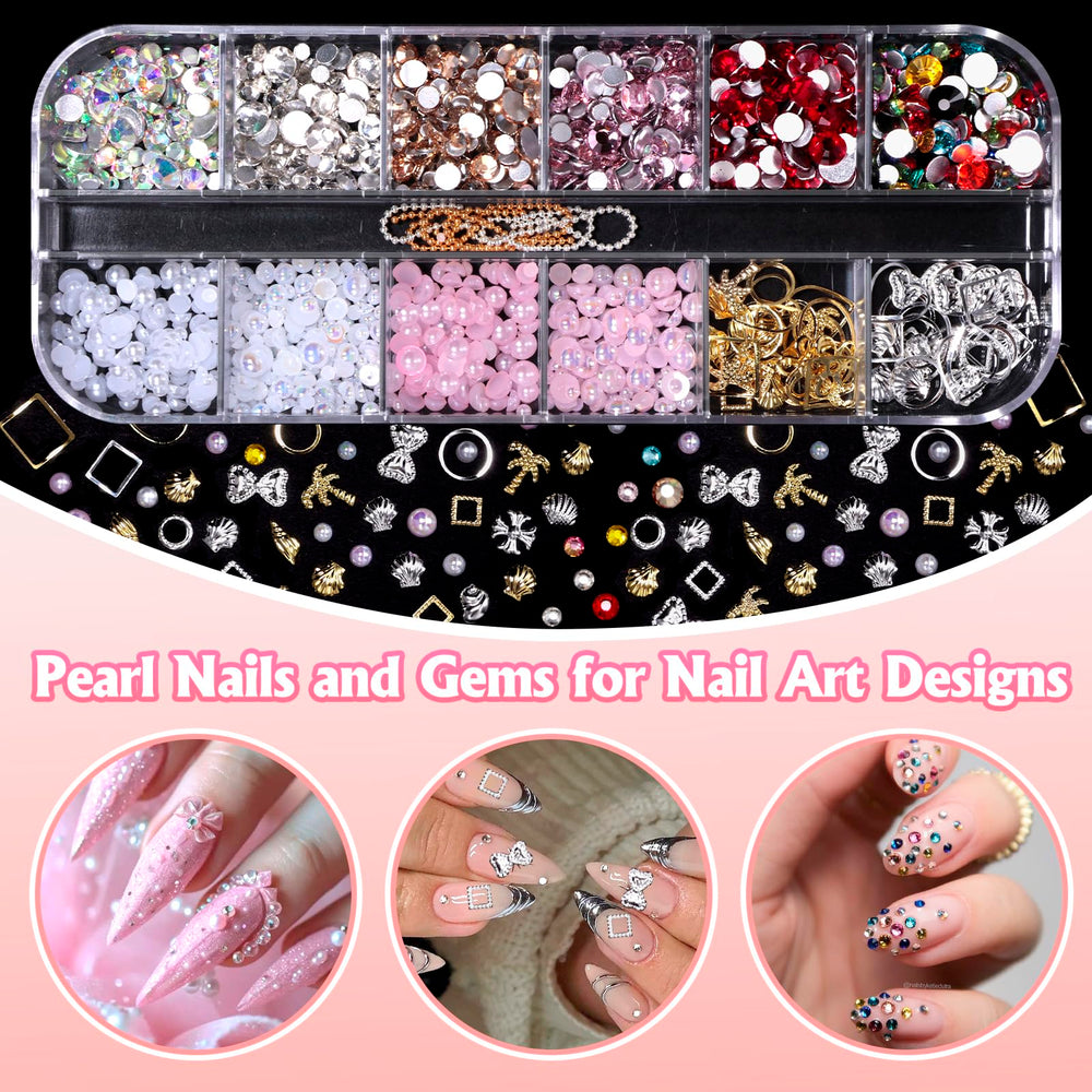 Tatiwoo bow and heart nail charms elevate wedding or holiday nail art