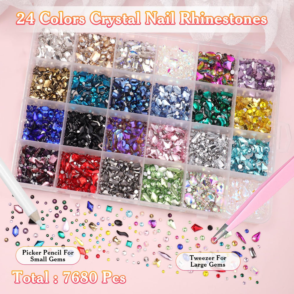 Tatiwoo iridescent colorful nail rhinestones that shift color with light