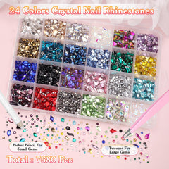 Tatiwoo iridescent colorful nail rhinestones that shift color with light