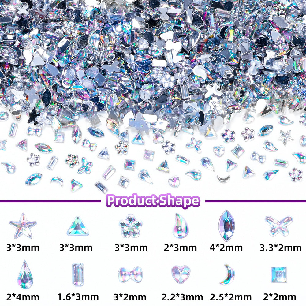 Tatiwoo mini nail stones heart ideal for romantic nail designs.