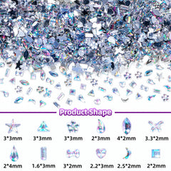 Tatiwoo mini nail stones heart ideal for romantic nail designs.