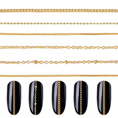 Tatiwoo gold nail chains style 01 for chic DIY nail art and lasting shine