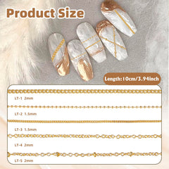 Tatiwoo nail chains gold style 02 enhances natural nails with secure decorative touch