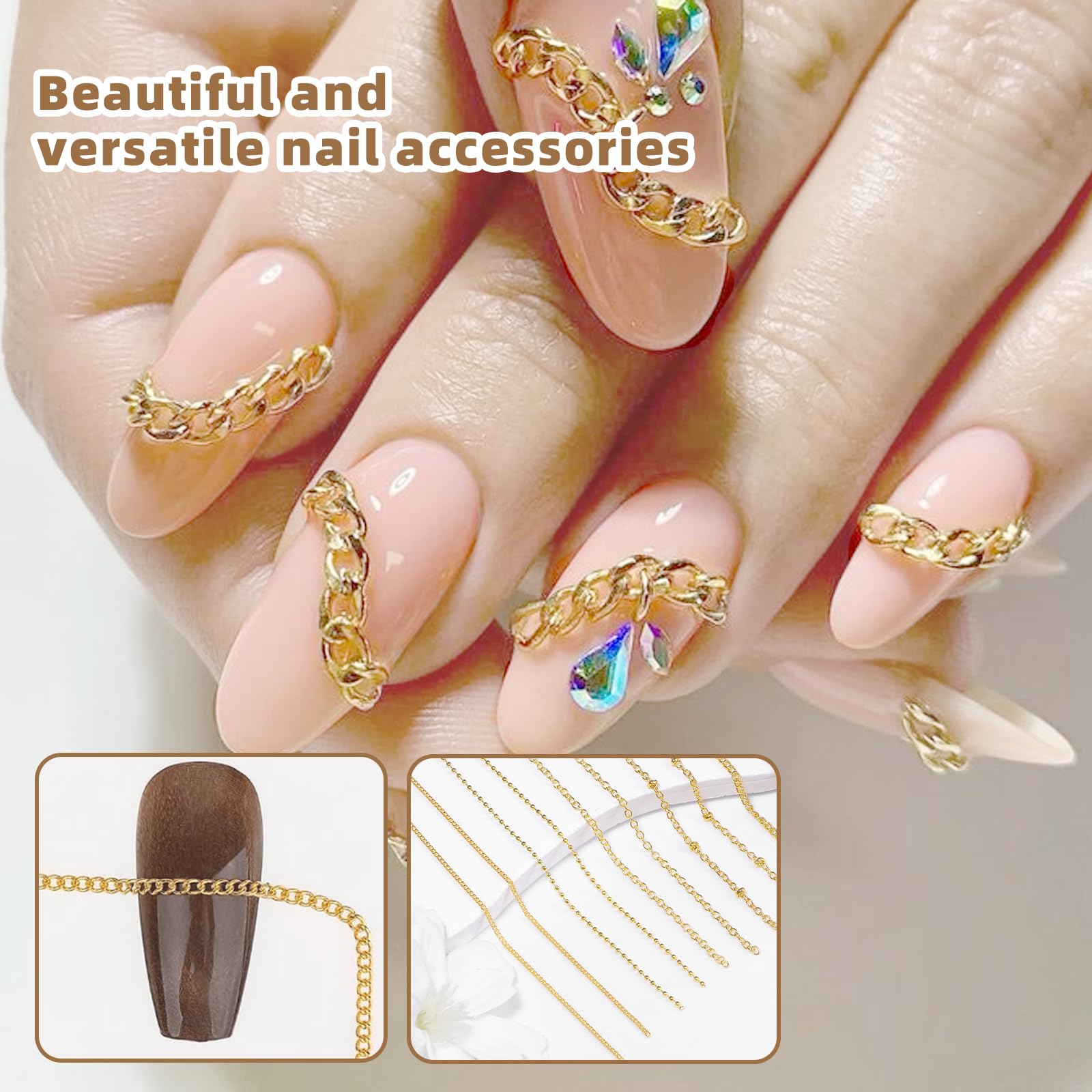 Tatiwoo gold style 05 nail chains add a punk touch with durability