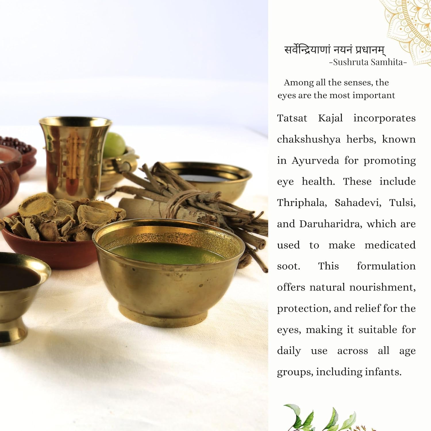 TATSAT medicated soot-dip cloth captures herbal content for authentic kajal.