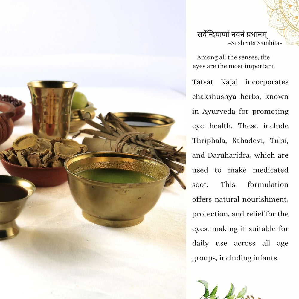 TATSAT medicated soot-dip cloth captures herbal content for authentic kajal.