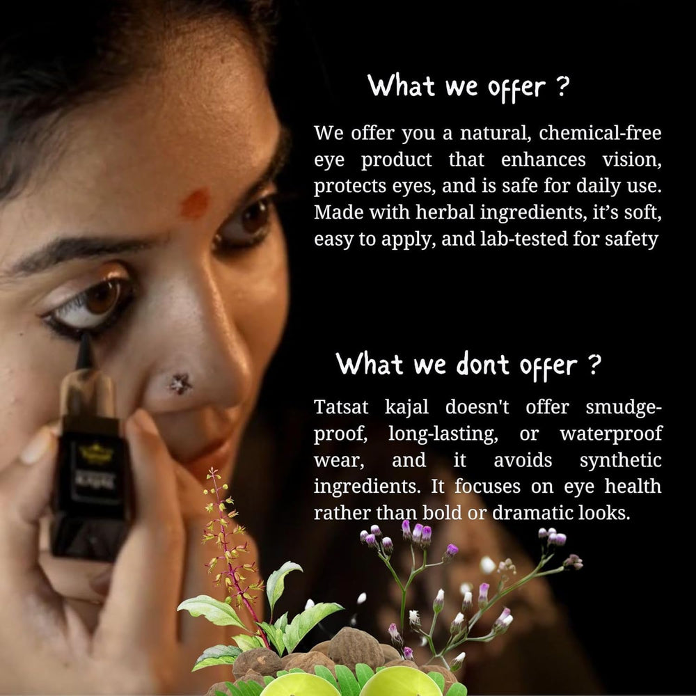 TATSAT natural oil and wax mix for a traditional, safe kajal.