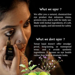 TATSAT natural oil and wax mix for a traditional, safe kajal.