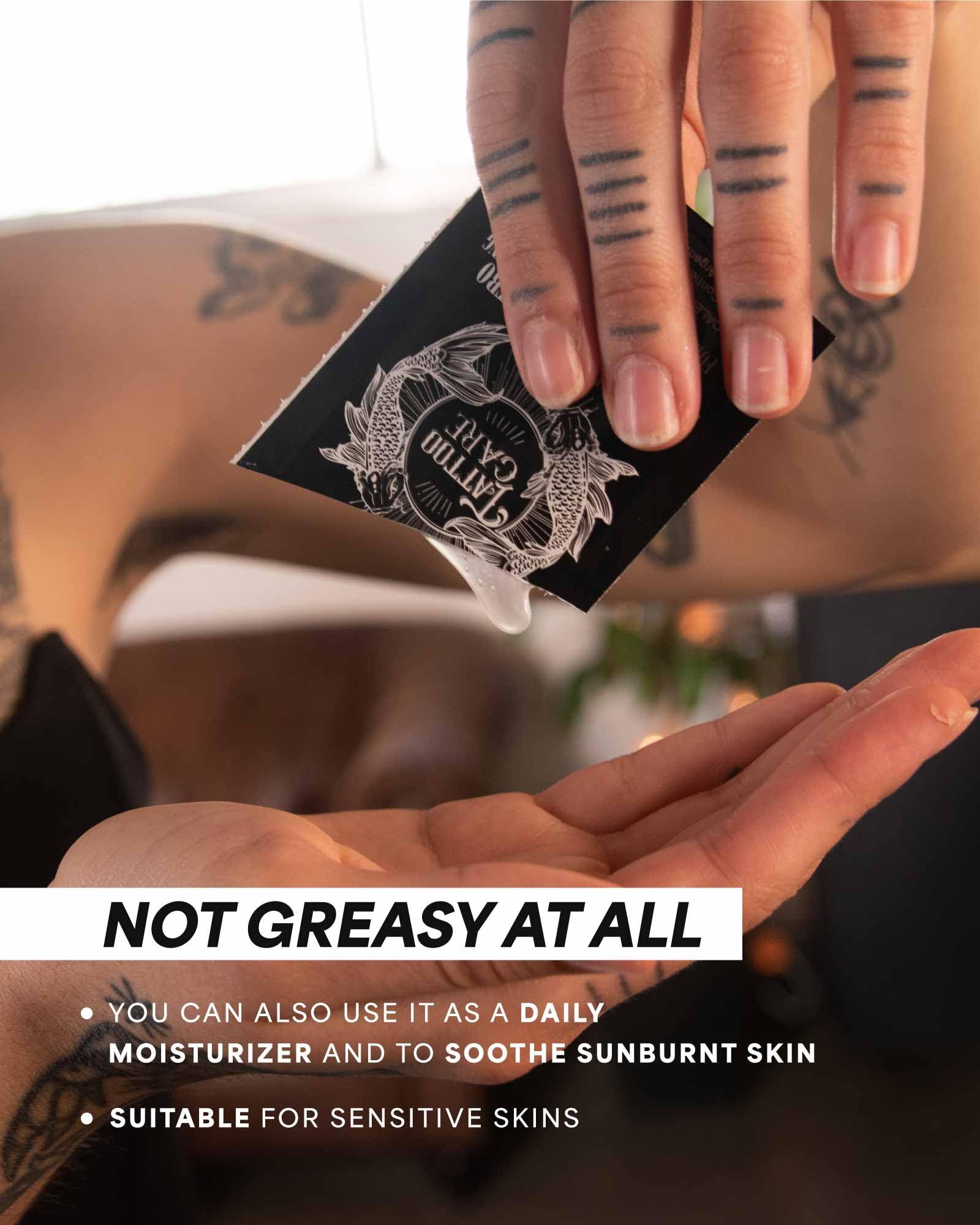 Studio display of Tattoo Care kit demonstrates client value.