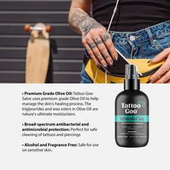 Tattoo Goo healing balm texture on skin for hydrated, vibrant ink