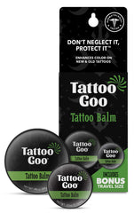 Tattoo Goo Balm Duo tins for convenient home and travel aftercare.