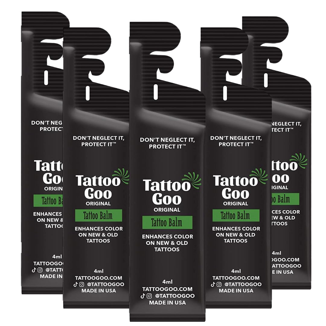 Dermatologist-tested Tattoo Goo safe for tattoo aftercare on various skin types.
