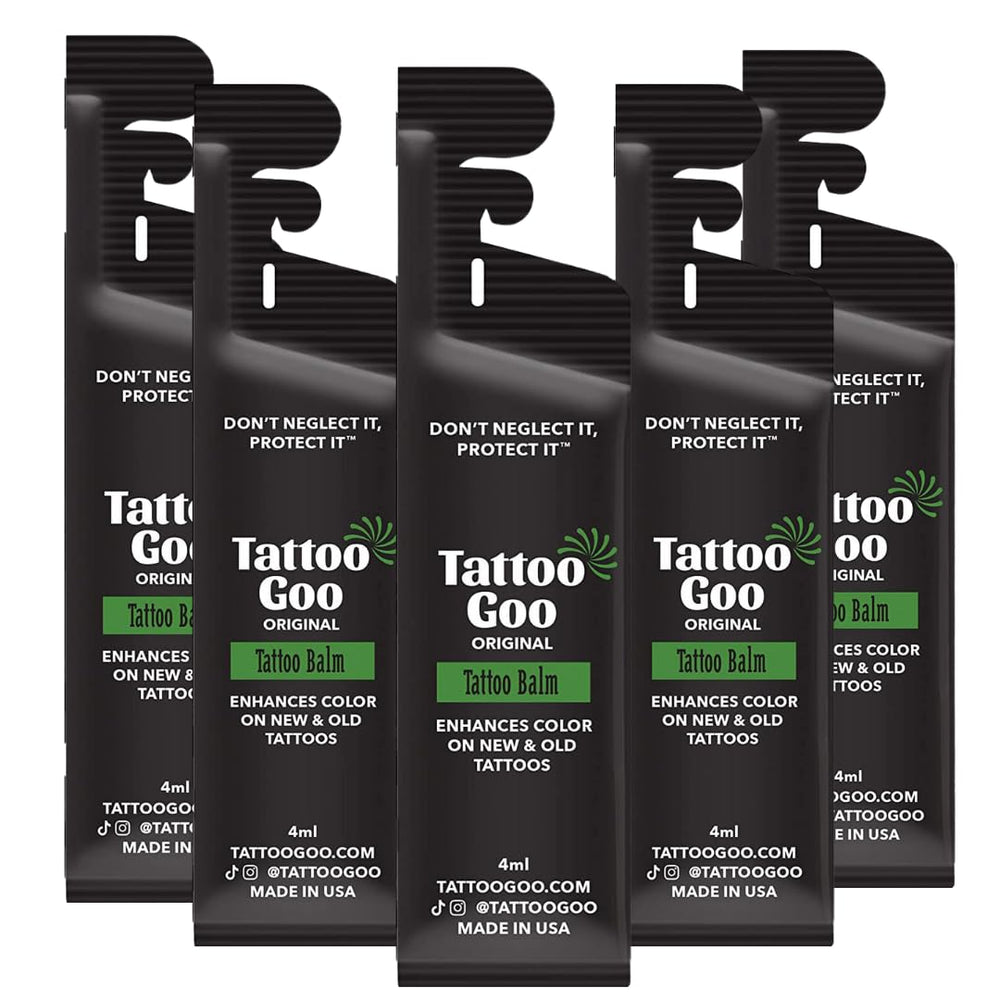 Dermatologist-tested Tattoo Goo safe for tattoo aftercare on various skin types.