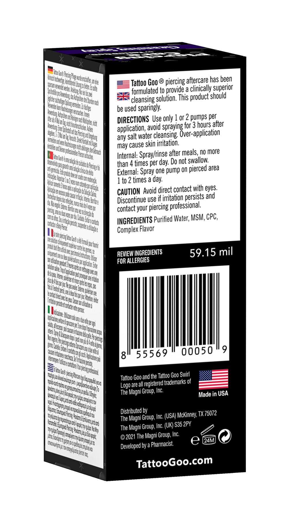 Tattoo Goo care for internal and external piercing routines