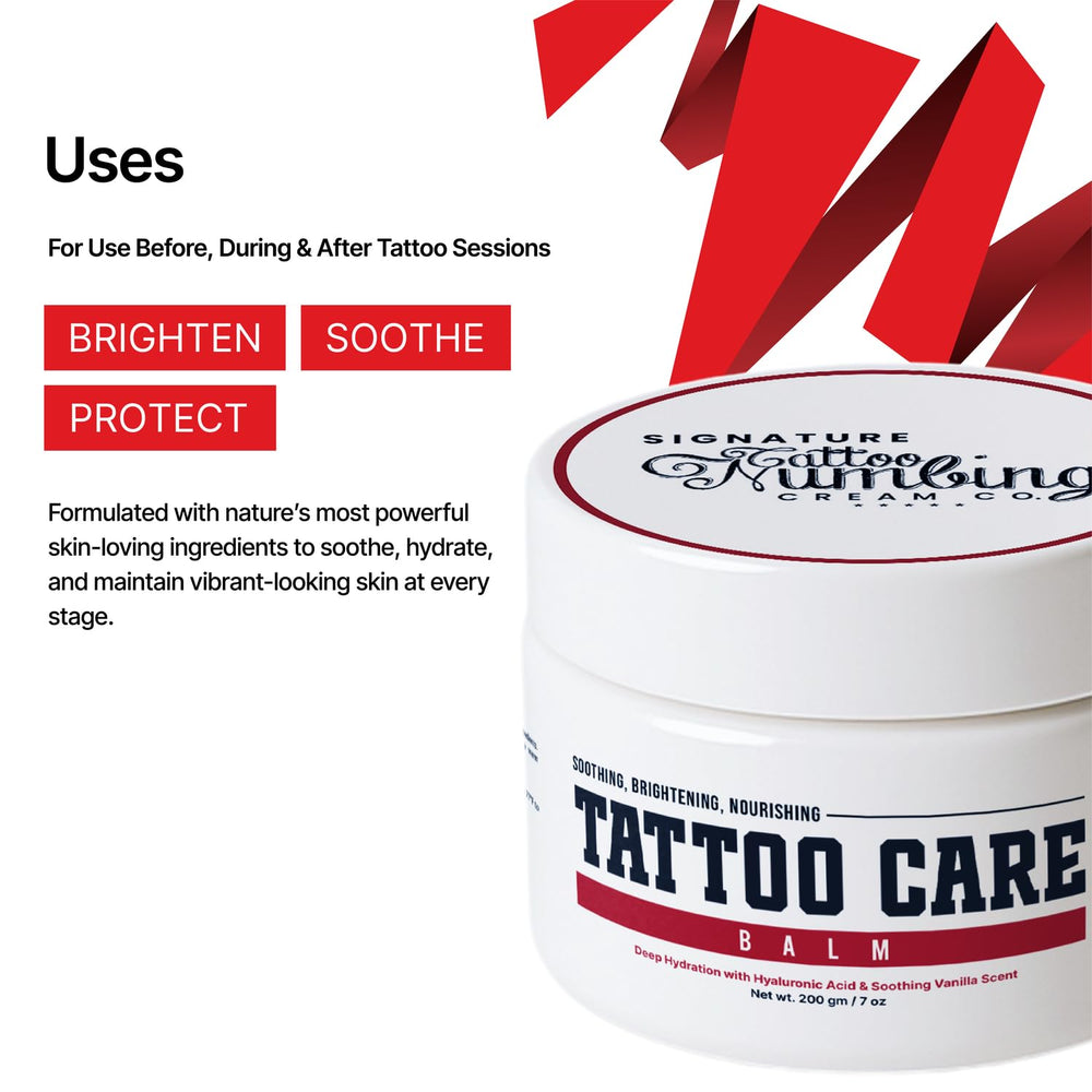 Tattoo Numbing Cream Co Signature Balm shea-butter nourishes and protects skin after inking.