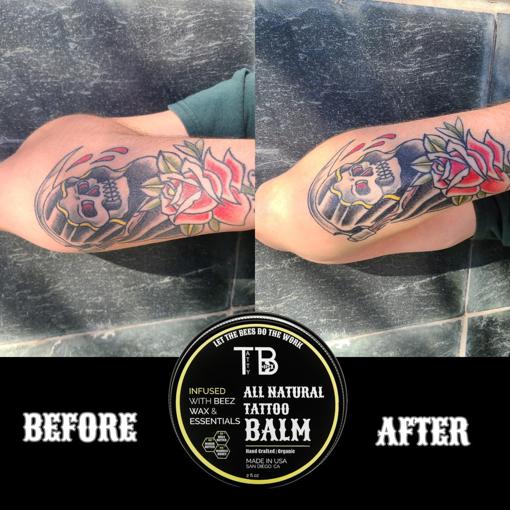 TattyBee manuka honey hero image suggests nourishing hydration for vibrant ink.