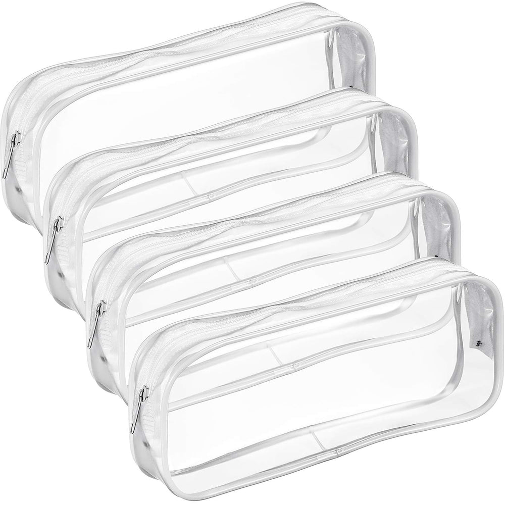 Tatuo clear PVC bags white four-pack, front view showing organized storage.