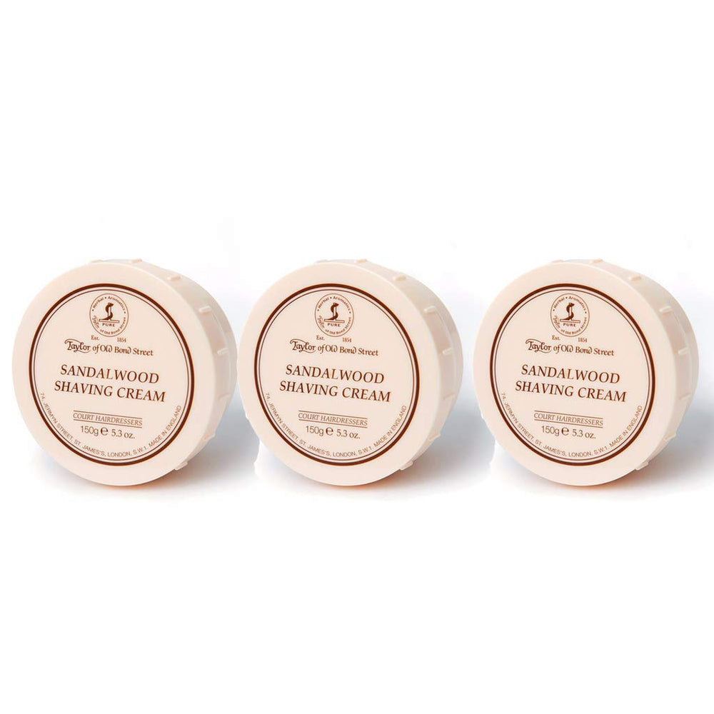Taylor of Old Bond Street sandalwood shaving bowl with cream for a classic grooming ritual