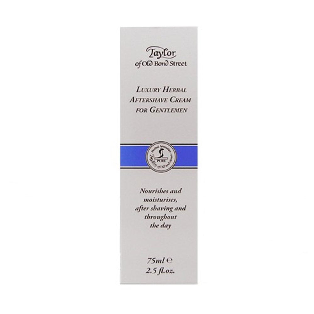 Taylor of Old Bond Street herbal aftershave cream bottle for soothing grooming ritual