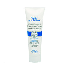Taylor of Old Bond Street herbal aftershave cream jar highlights premium hydration post-shave