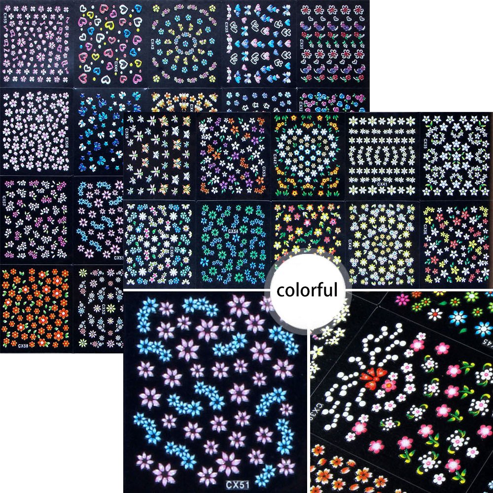 Tazimi colorful flower stickers to brighten your DIY nail art sessions.