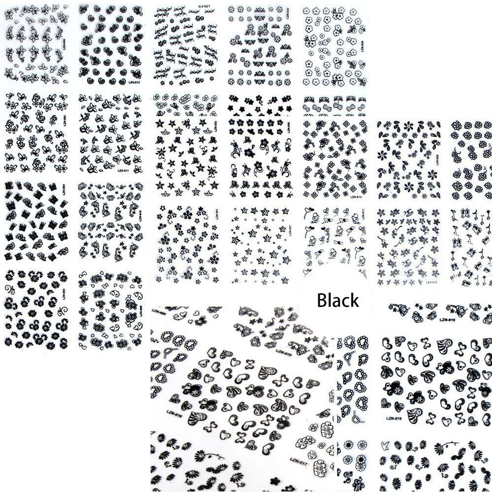 Tazimi self-adhesive decals for easy peel-and-stick nail art at home.