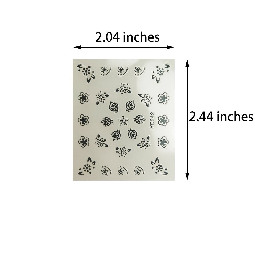 Tazimi white flower stickers for clean, elegant nail accents at home.