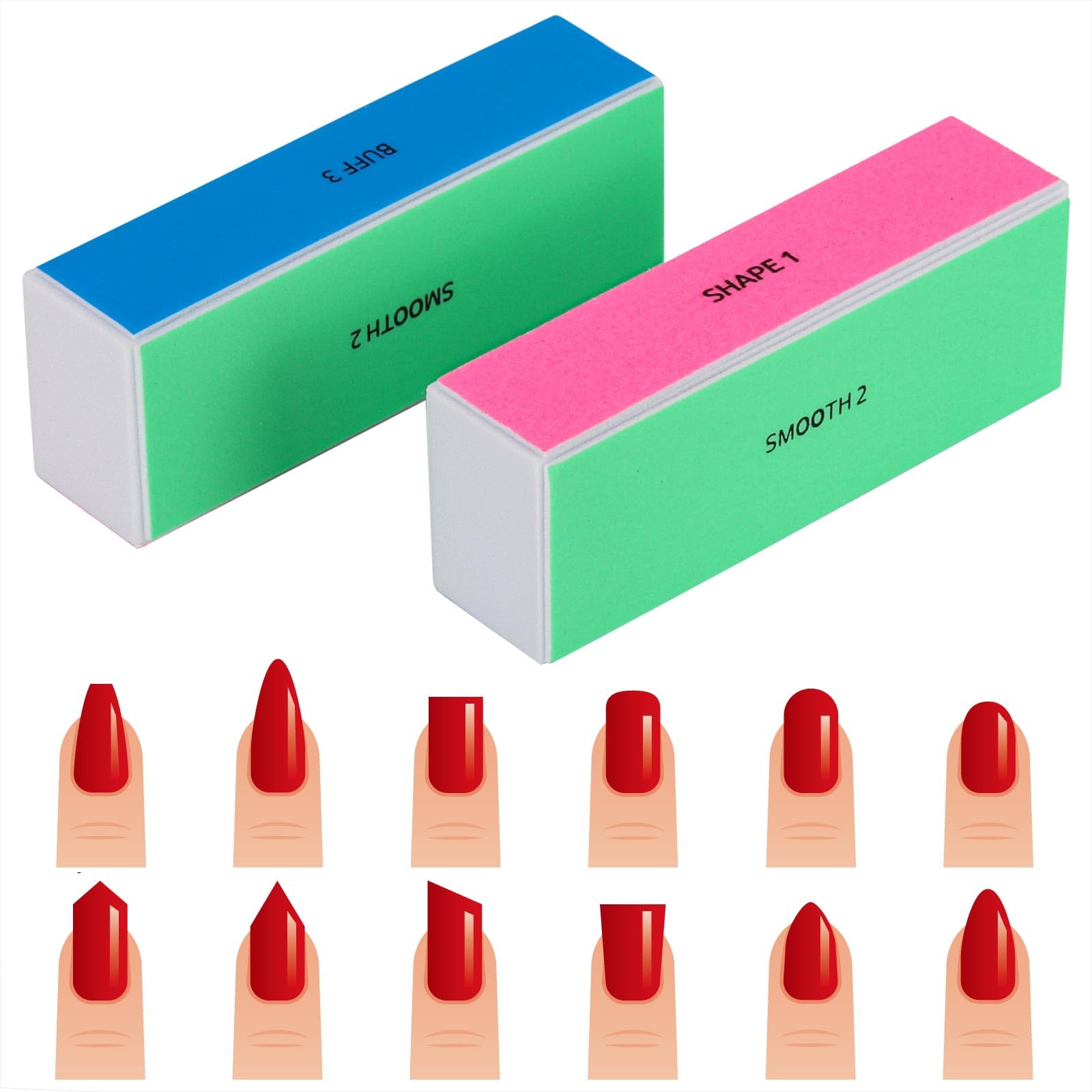 Tbestmax white side polishes nails to a sleek finish.