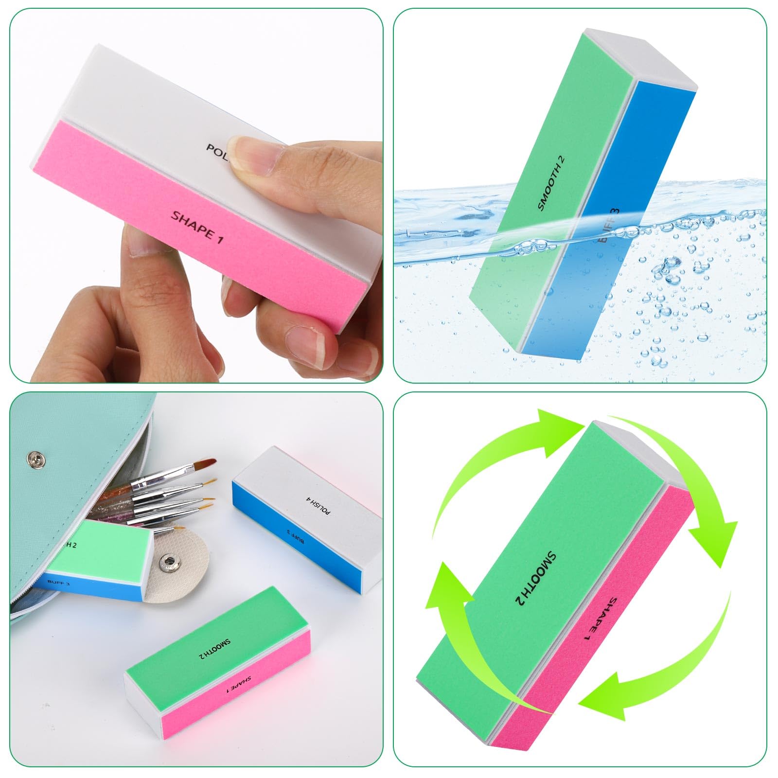 12-piece Tbestmax nail buffer block set in a compact pack.