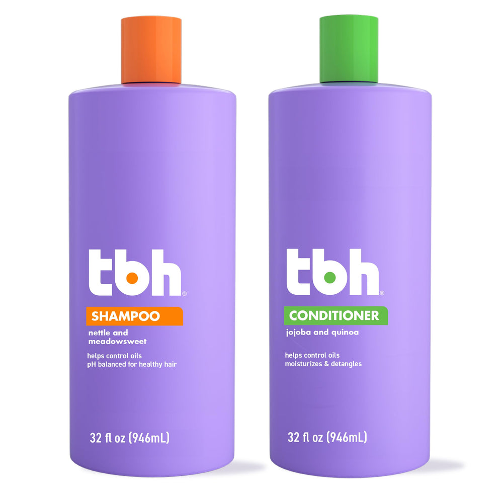 TBH Kids & Teen shampoo bottle with child-friendly lather demonstration for easy use