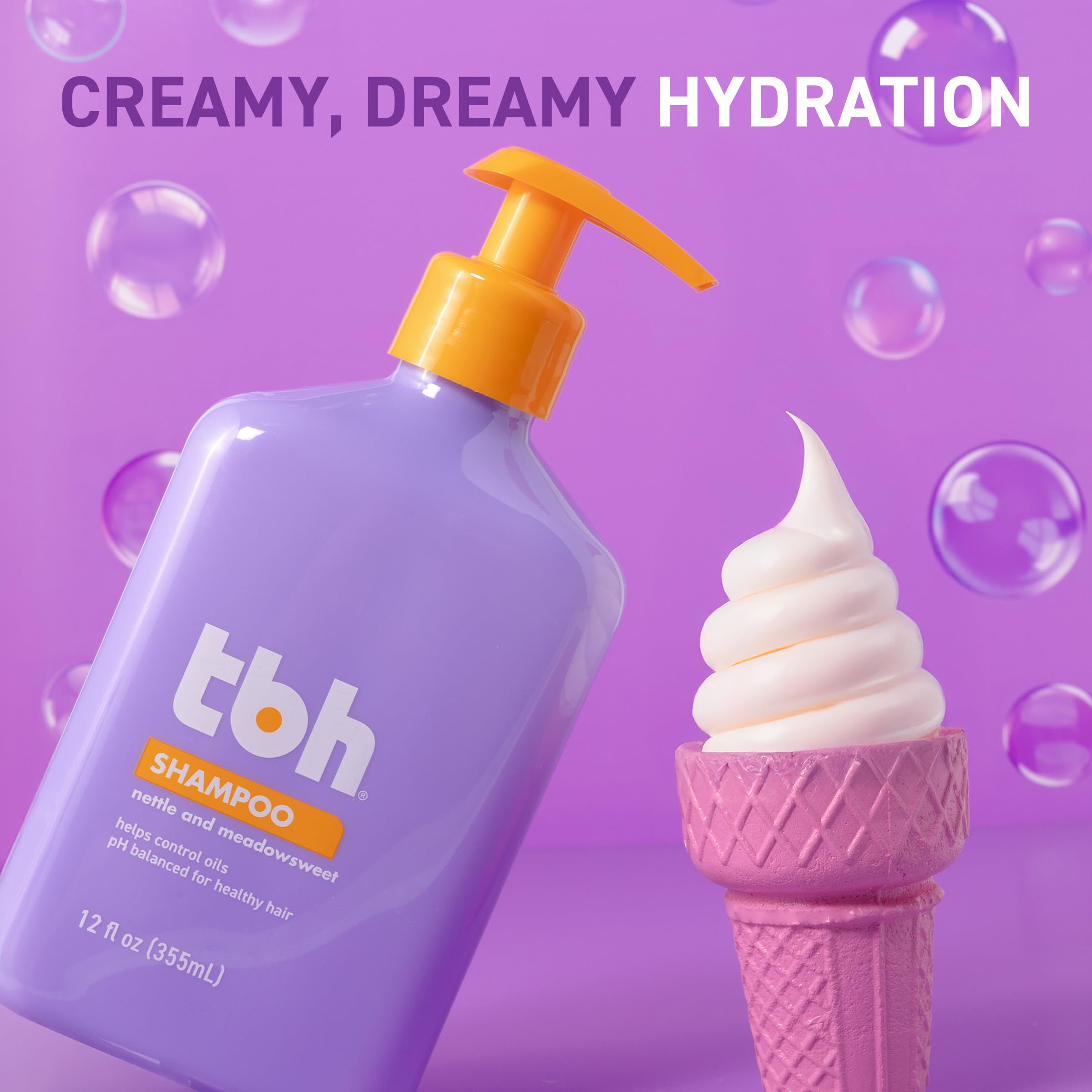 TBH Teen & Kids Shampoo lather reveals creamy texture for gentle cleansing