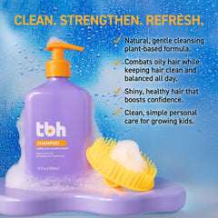 TBH Teen & Kids Shampoo pump demonstrates easy, mess-free dispensing