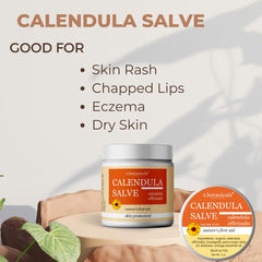 T.botanicals Calendula Salve jar swirl showing rich moisturizing texture.