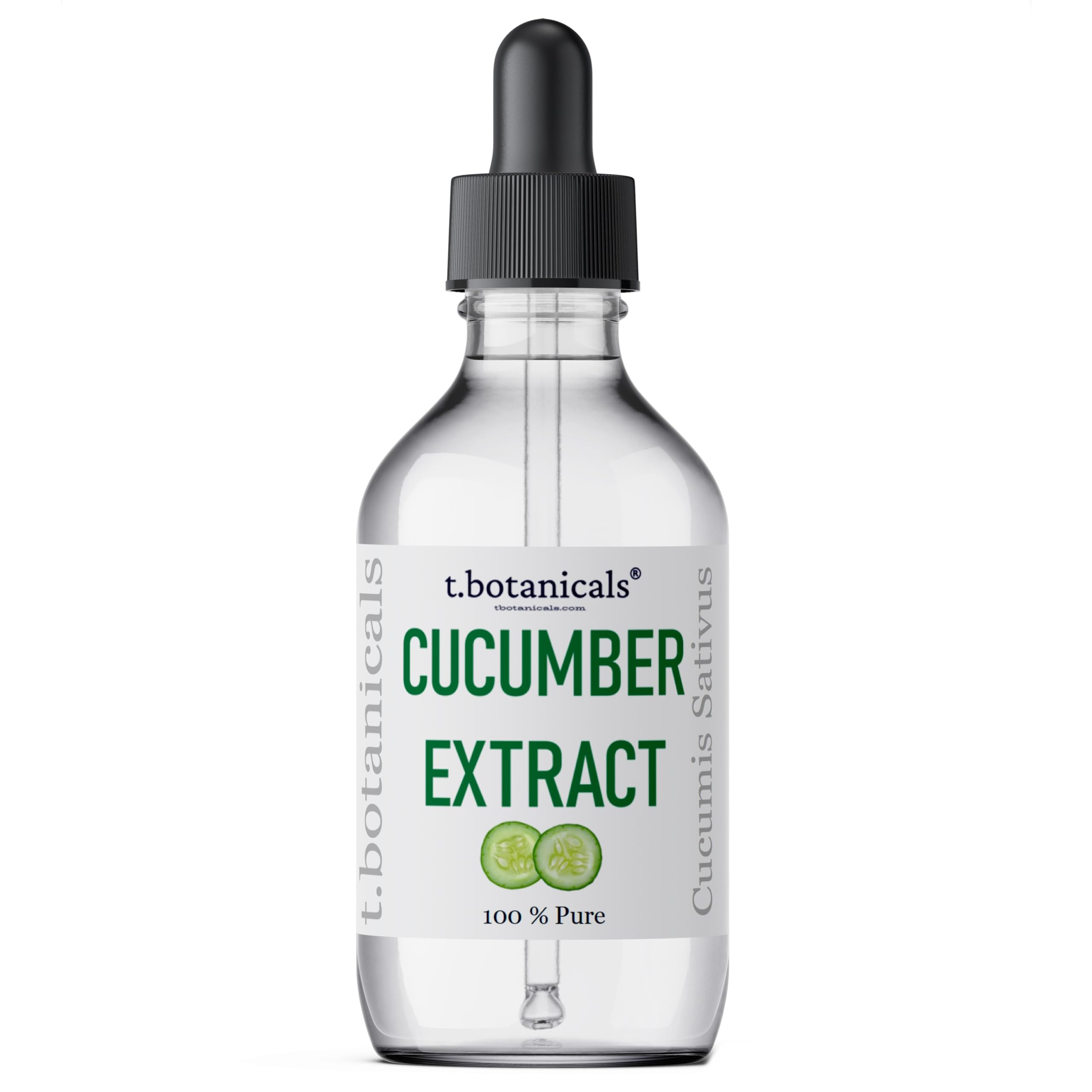 tbotanicals Pure Cucumber Extract Liquid Glycerite bottle ideal for skincare formulations and hydration.