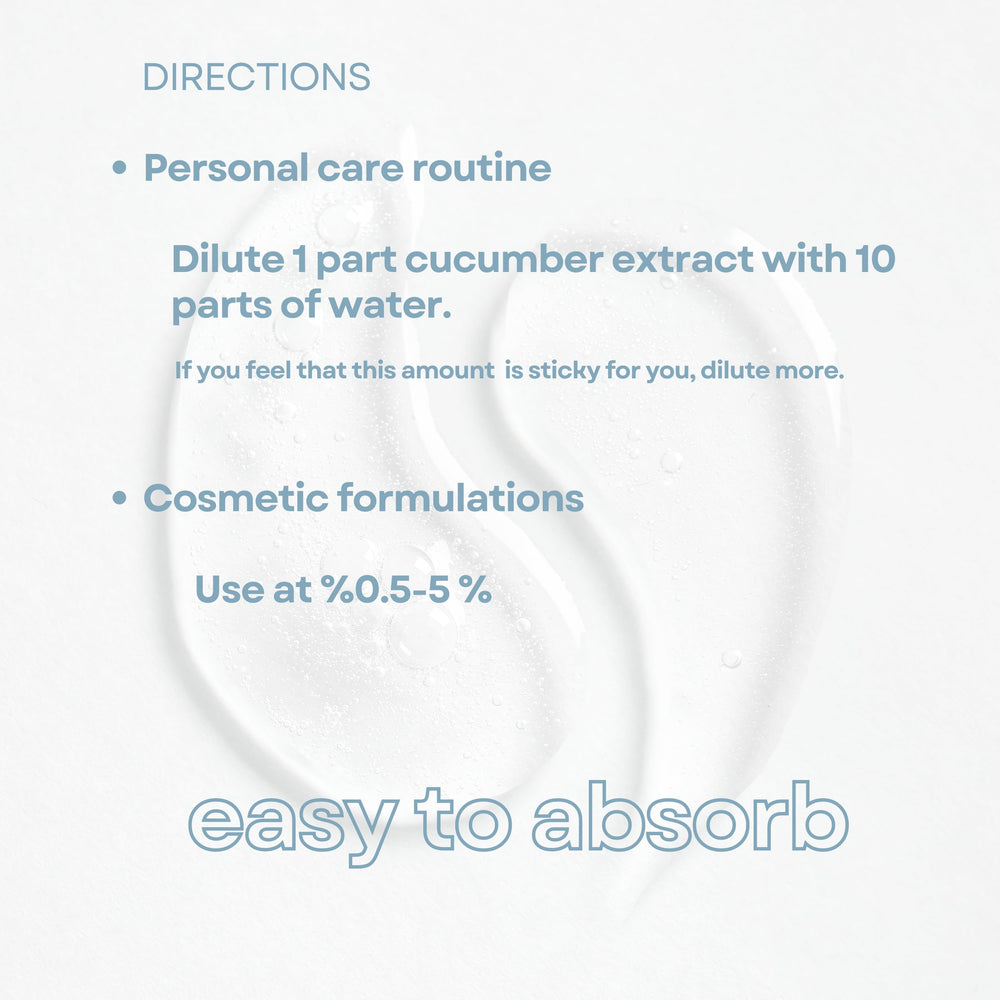 Cosmetic use with cucumber glycerite in a lotion or shampoo base