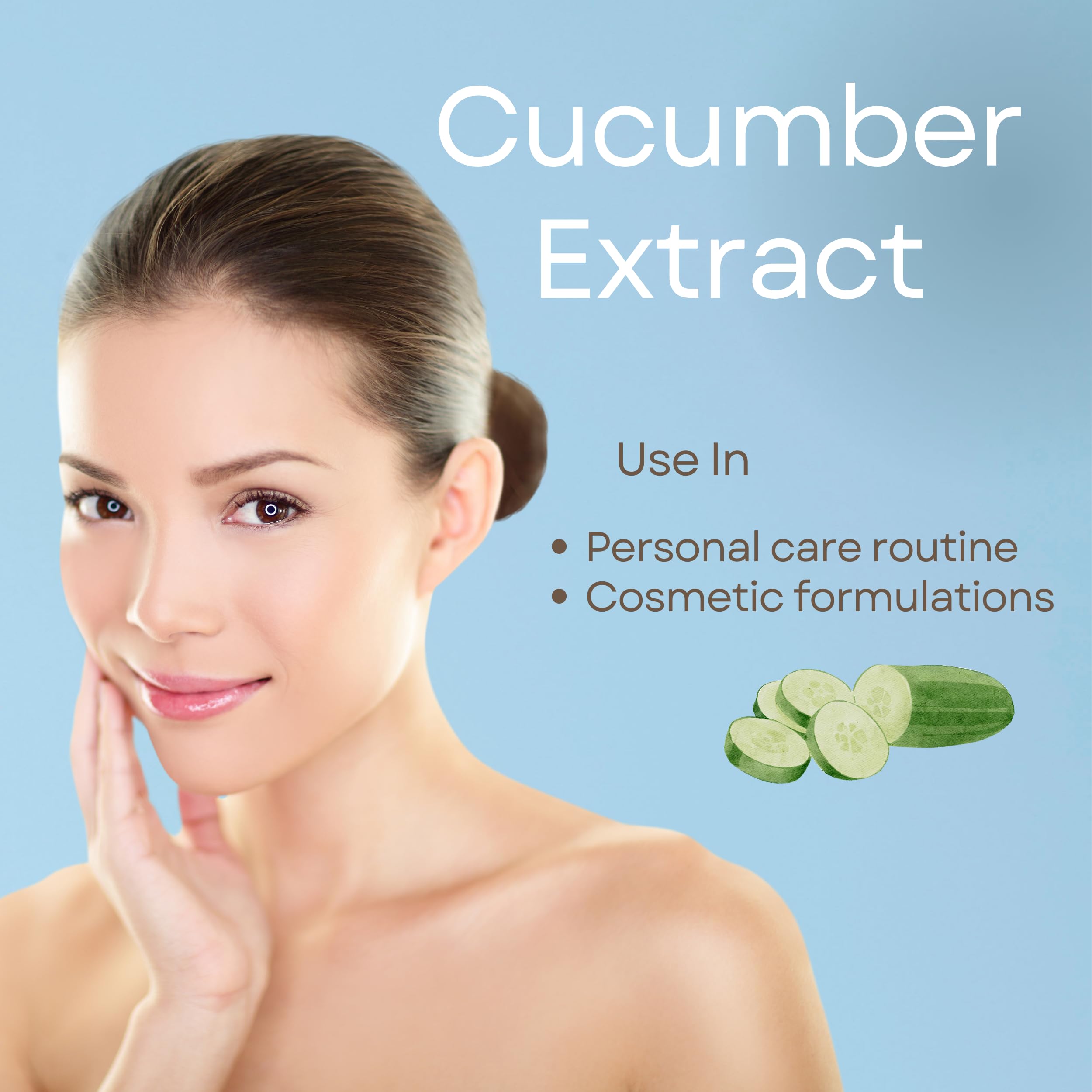 tbotanicals cucumber extract pour close-up for easy incorporation into masks and lotions.