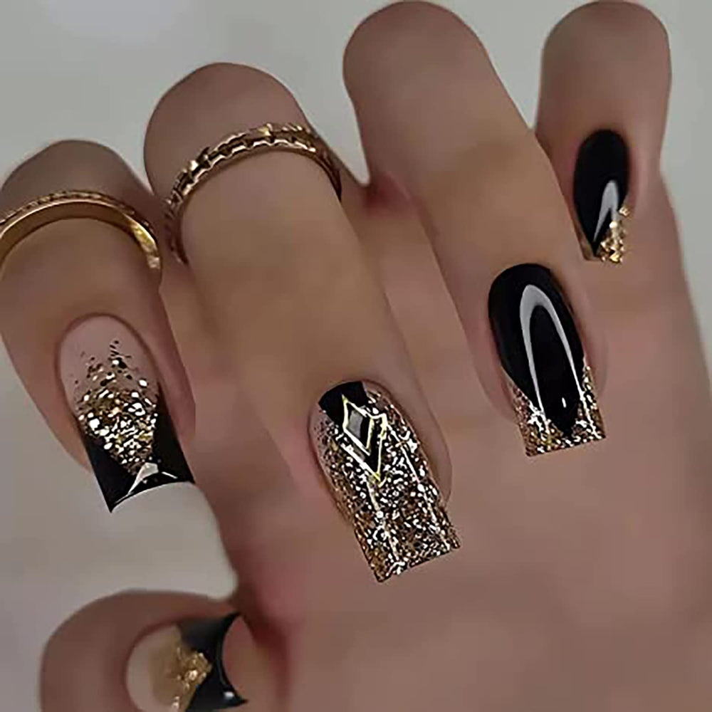 TBRZTR medium square nails with French press finish for at-home salon vibes.
