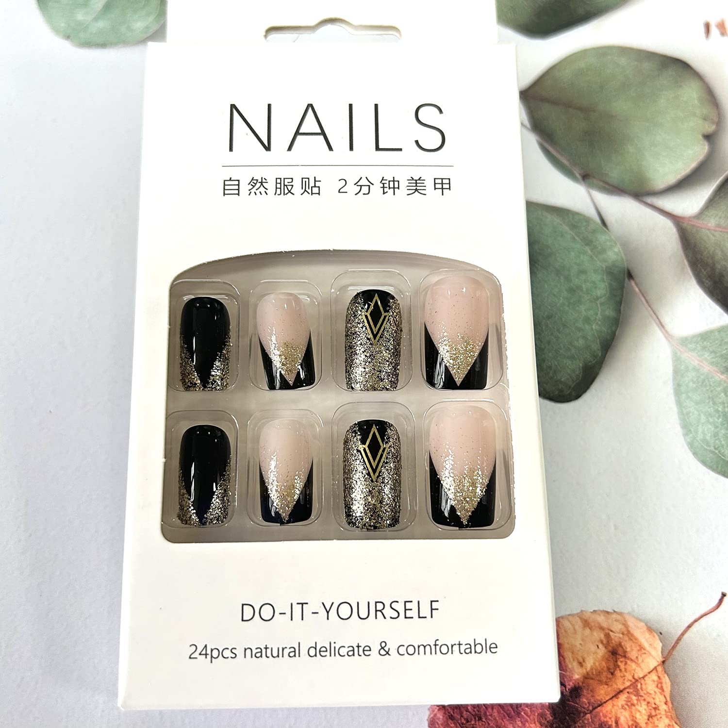 TBRZTR nail art kit includes file, stick, and glue-sticker for easy application.