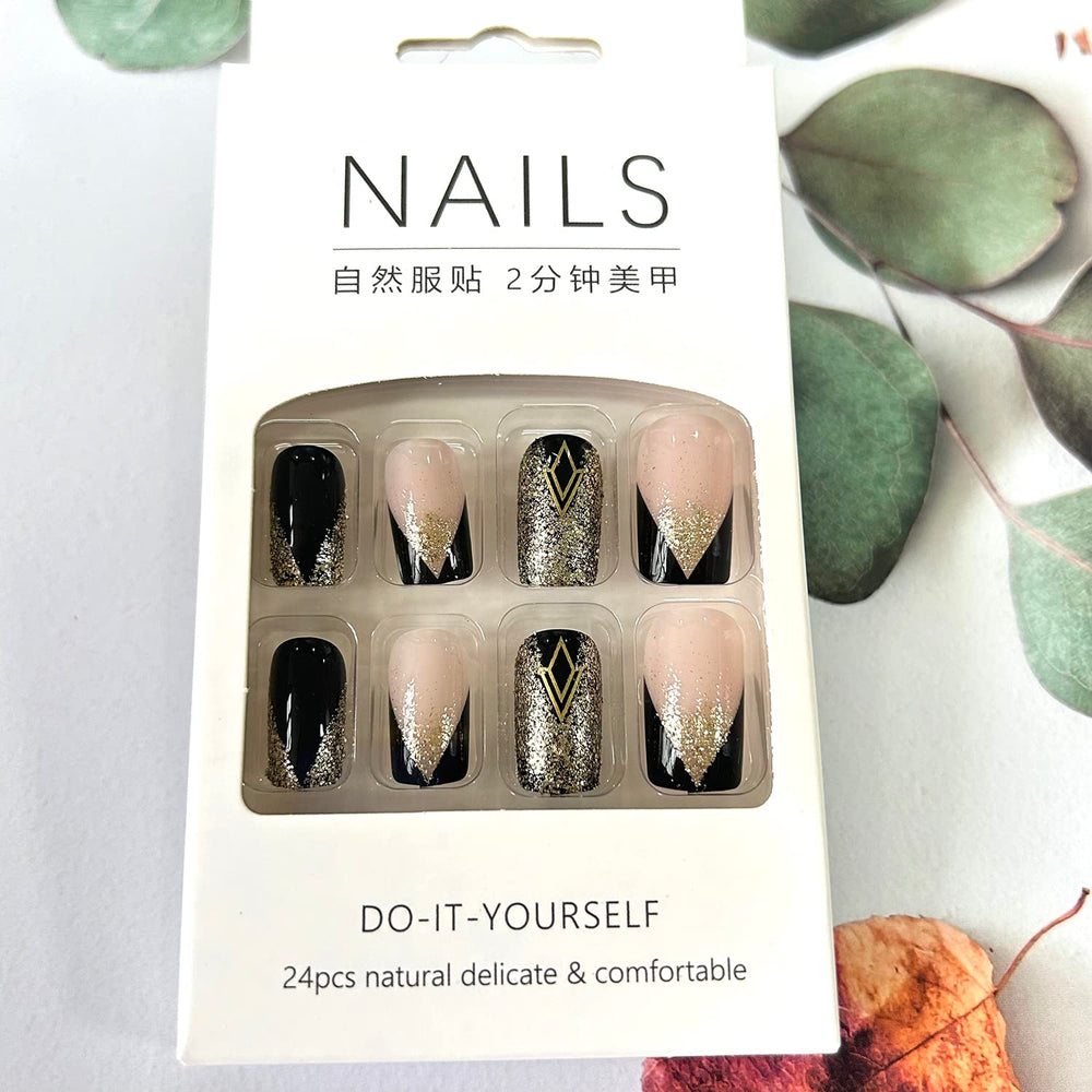 TBRZTR nail art kit includes file, stick, and glue-sticker for easy application.