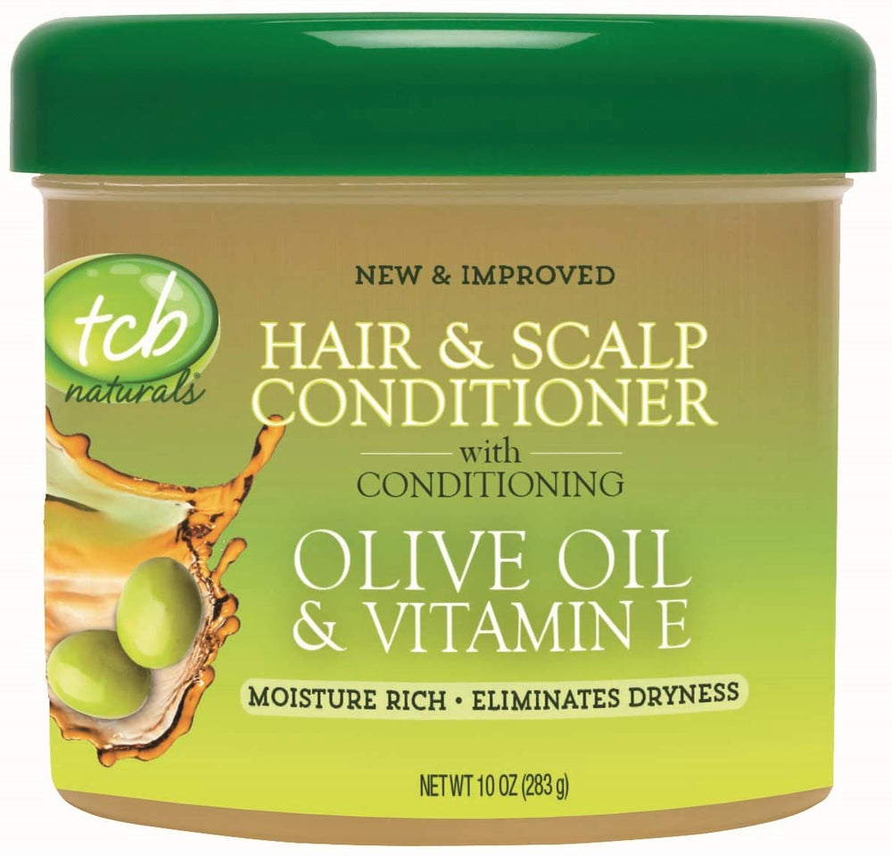 TCB Hair & Scalp Conditioner jar close-up showing creamy texture for smooth, manageable hair.