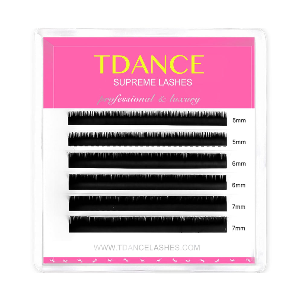 TDANCE bottom lash extensions 0.03-0.07mm with B curl for balanced lower lash drama.