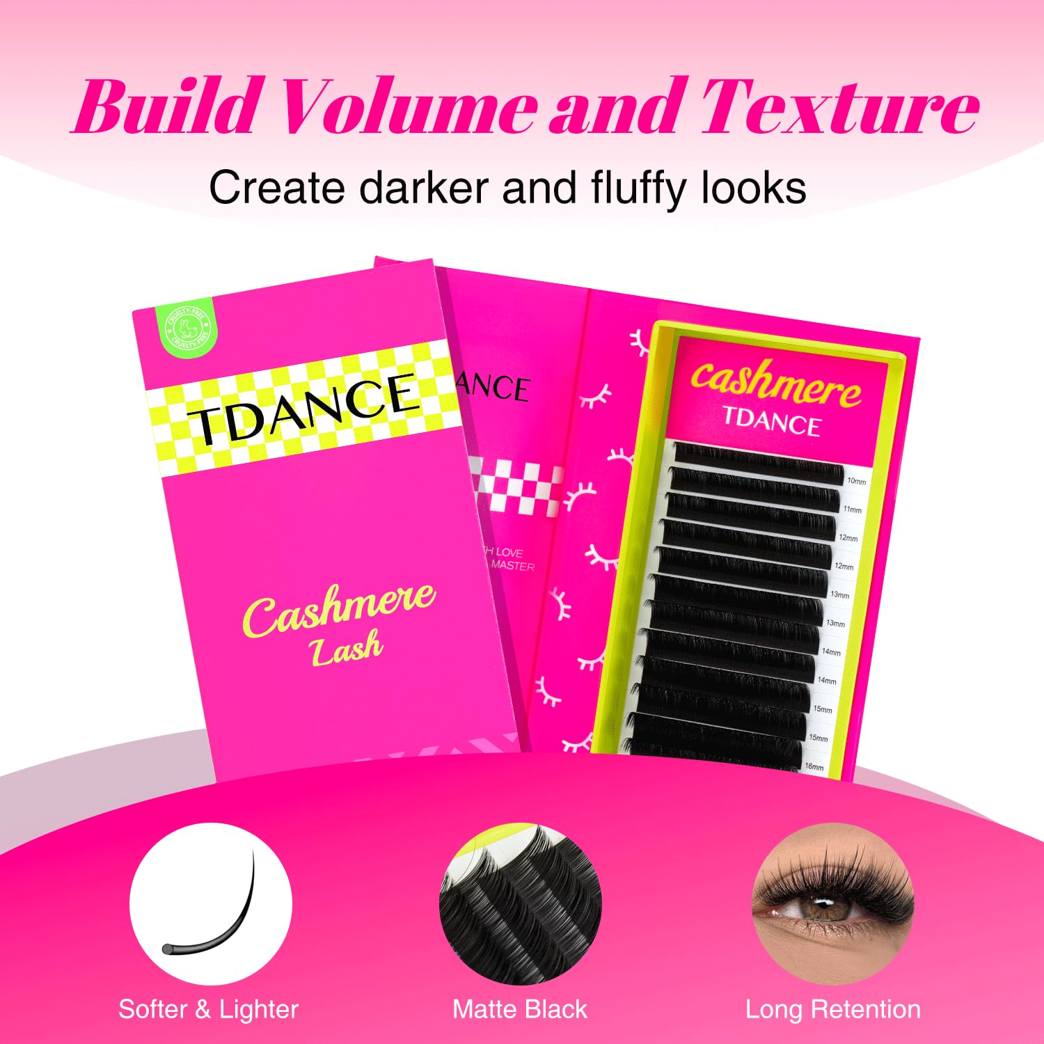 TDANCE cashmere lashes are waterproof and heat resistant for durable wear.