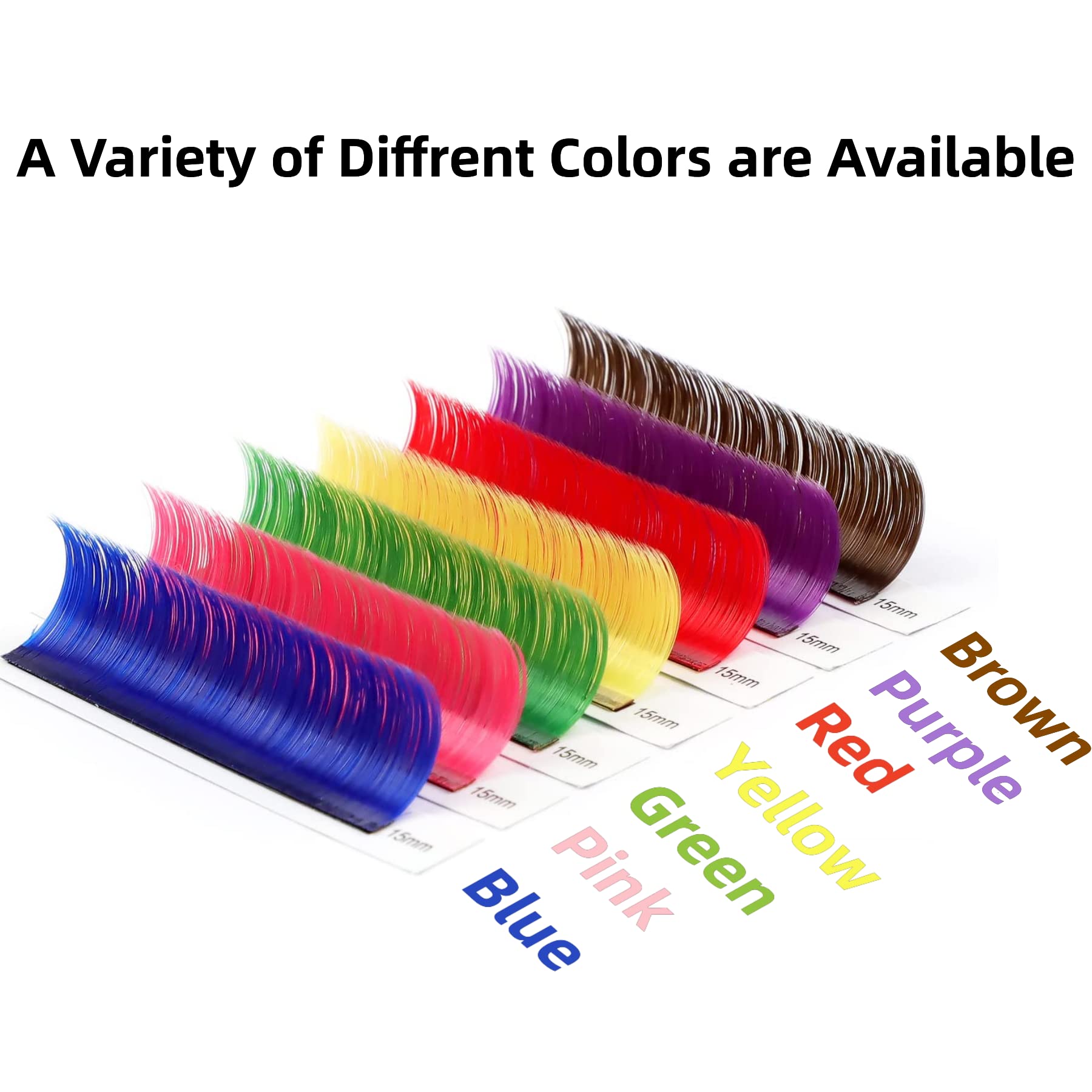 TDANCE Colorful Easy Fan Volume Lashes color options pack with seven colors