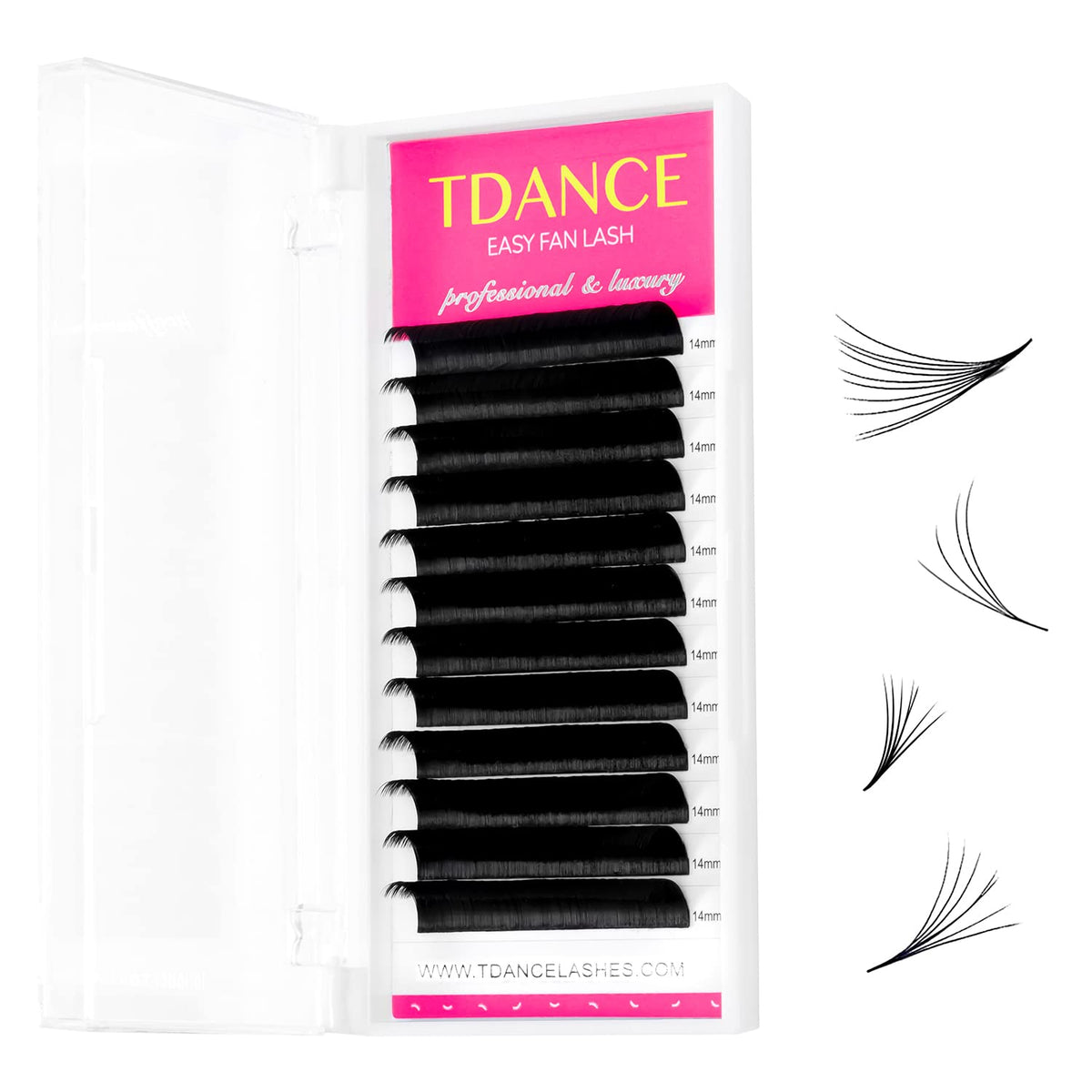 TDANCE Easy Fan lashes in automatic fan form for faster application.