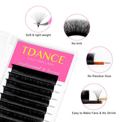 TDANCE rapid blooming lash set close-up showing instant volume potential.