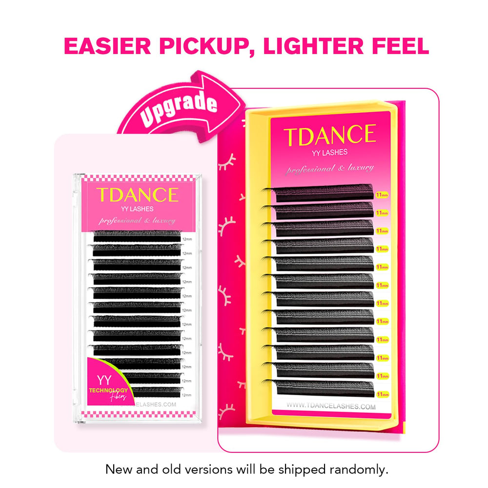 TDANCE YY lash extensions with long stems for stronger lash contact.