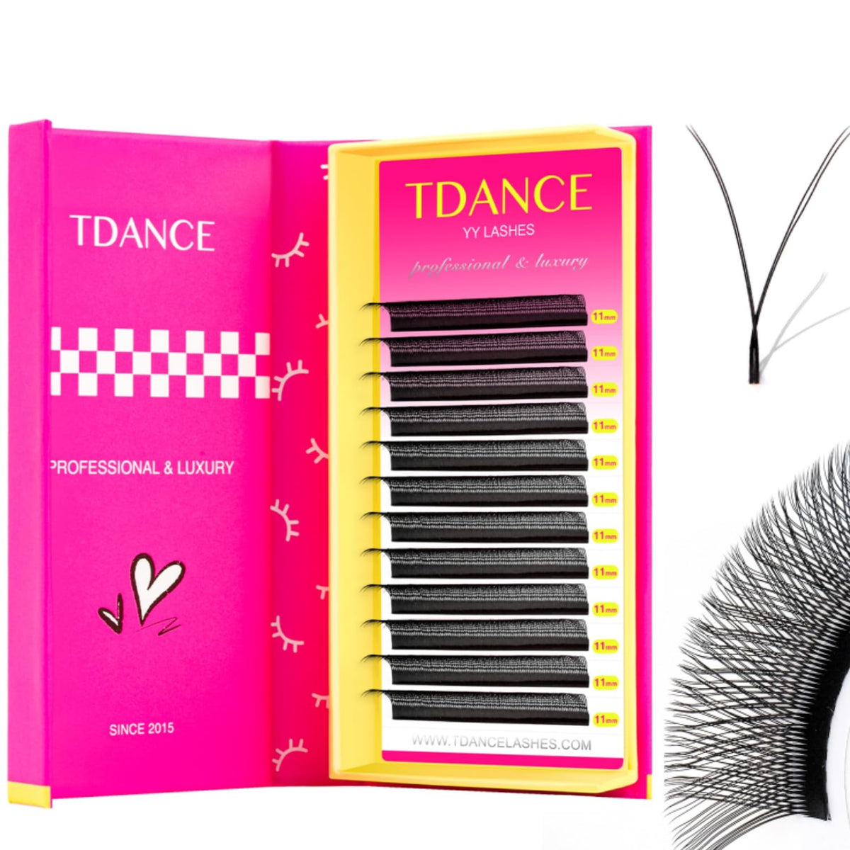 TDANCE YY lash extensions premade volume fans for fluffy, dramatic eyes.