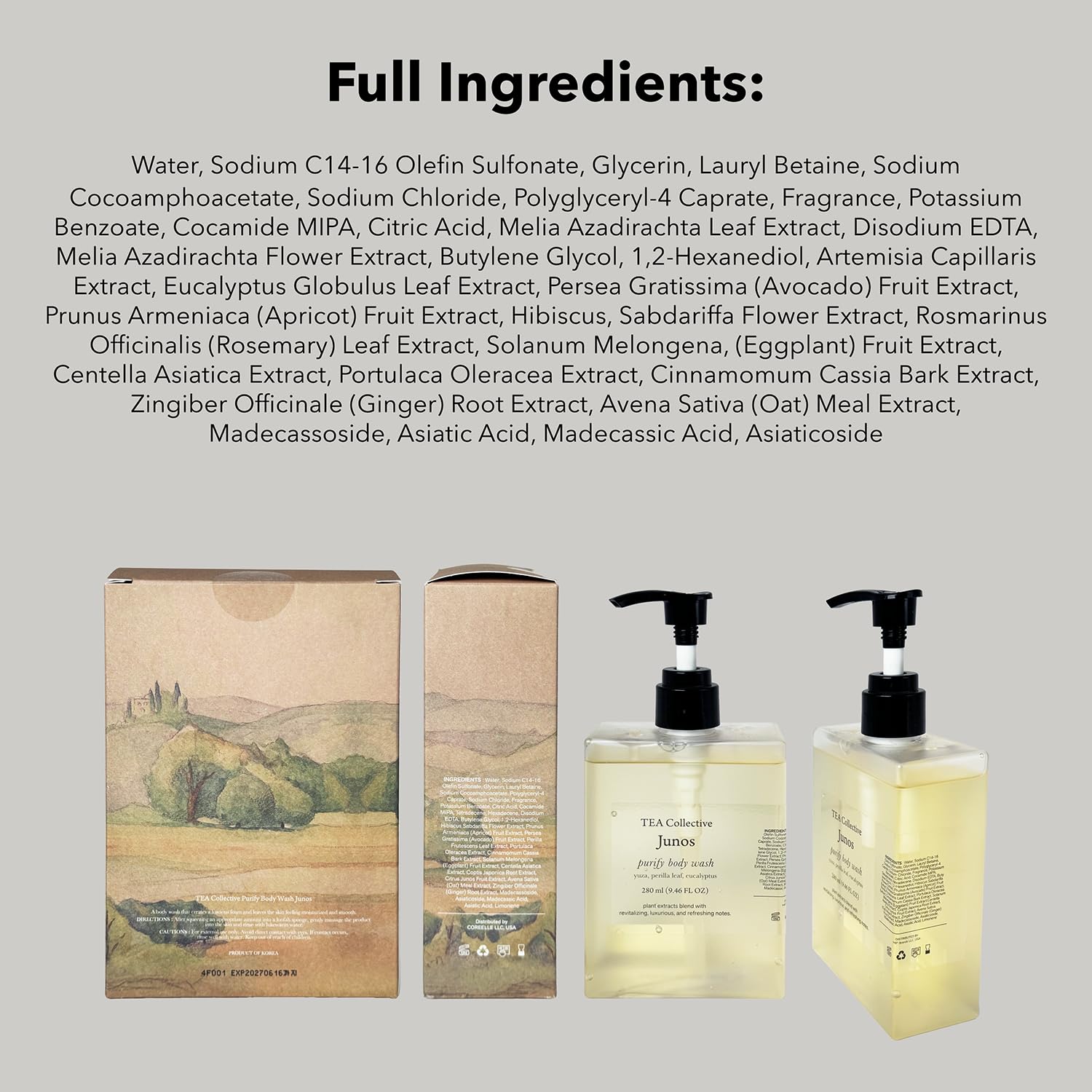 Shower scene featuring Junos Purify for a soft skin finish.