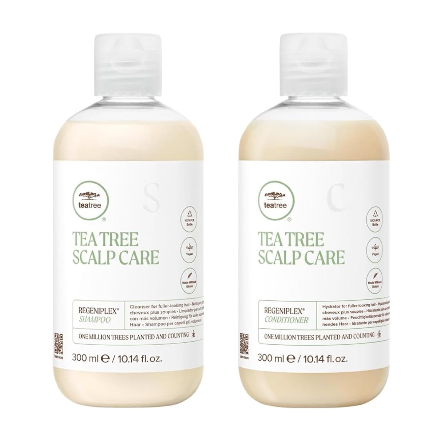 Tea Tree Scalp Care Shampoo bottle for thinning hair with uplifting scent.